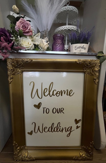 Welcome to our Wedding Gold Sign