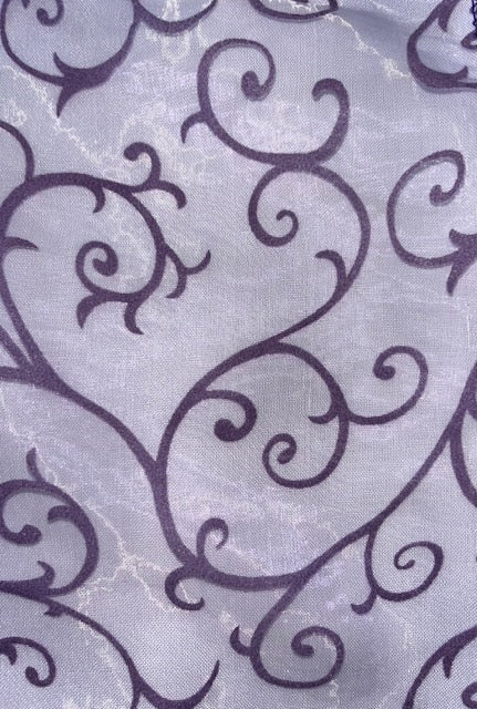 Lavender Embroidered Organza Runner