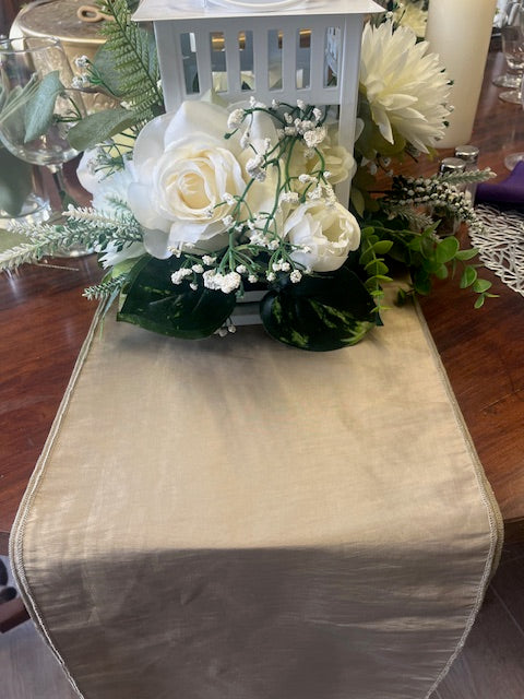 Champagne Gold Satin Runner