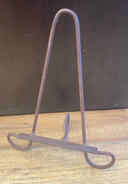 Brown table metal easel