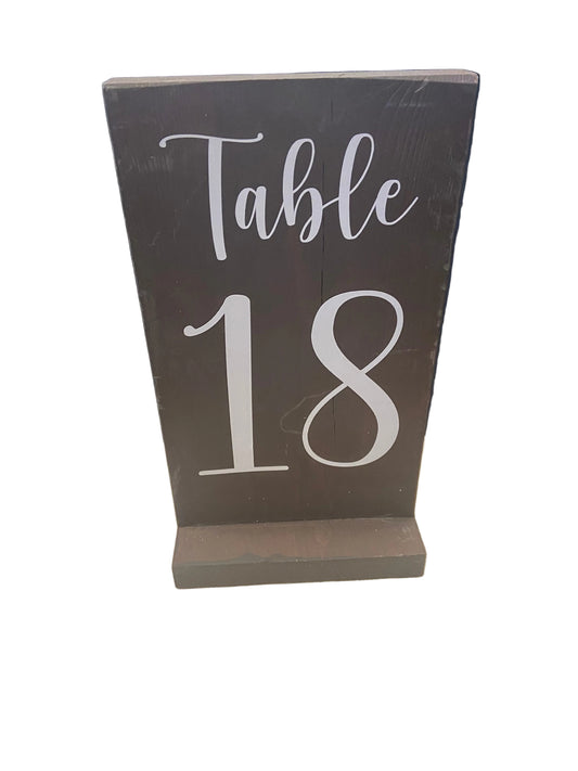 Dark Rustic Wooden Table Numbers (1-30)