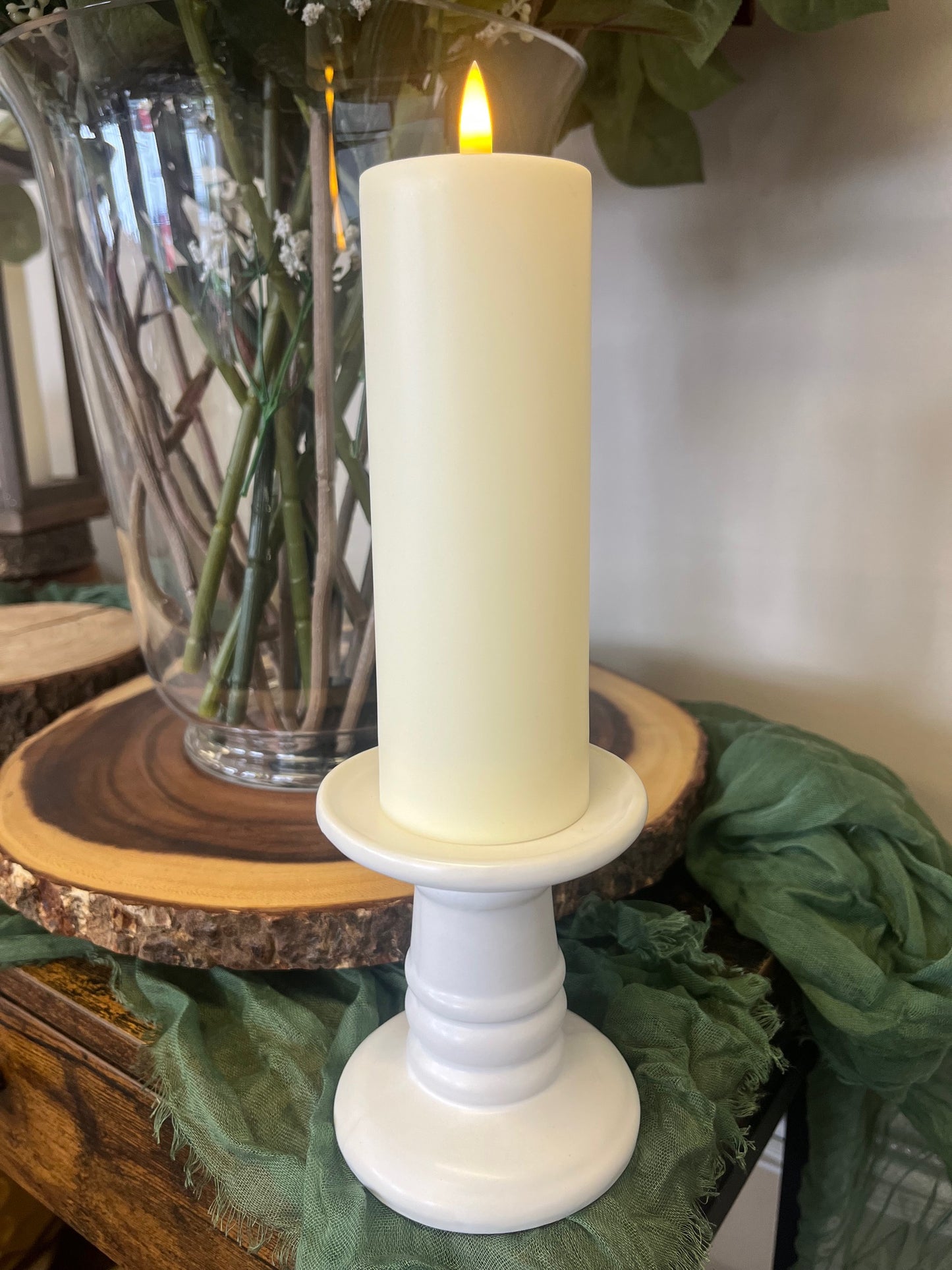 White Candle Stand - Circle