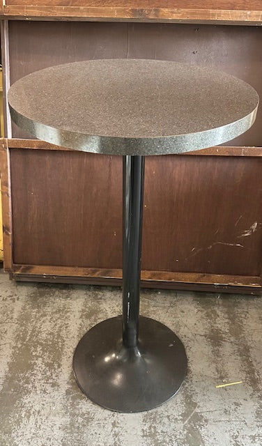 Bar Table Metal grey top and black stand 30" x 44 " tall