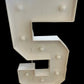 White Number 5 Marquee Light Up Sign