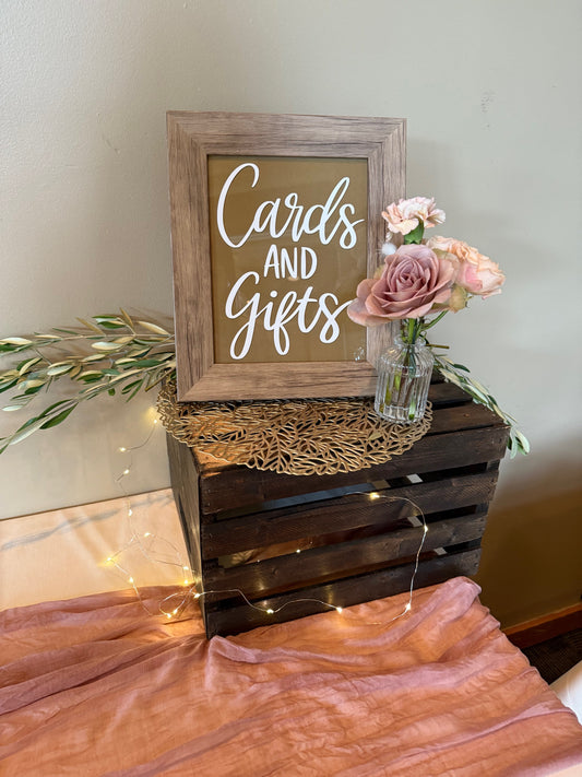 Gifts & Cards Rustic Framed Sign