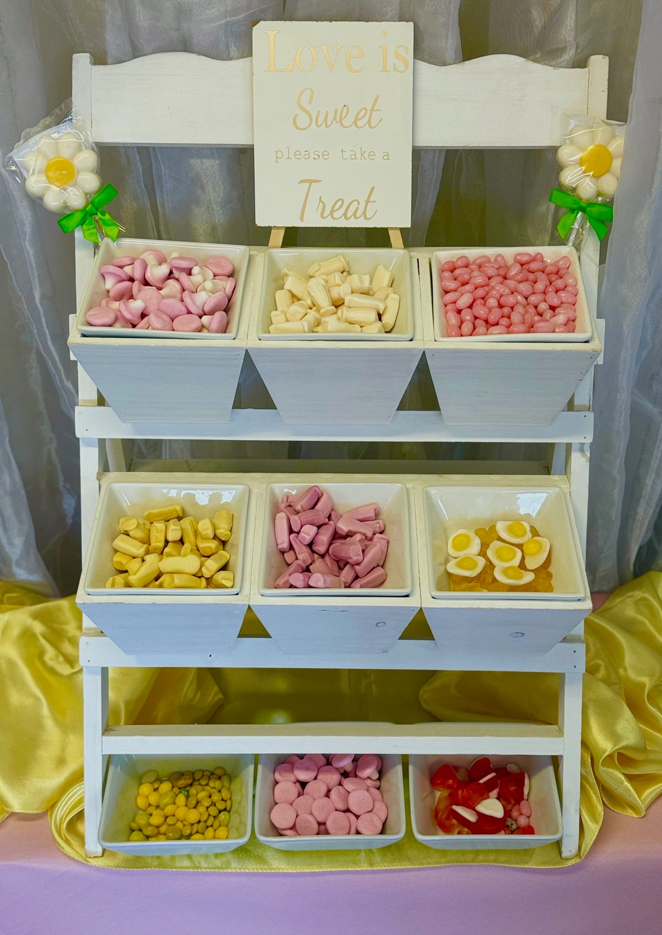 White Tiered Candy Station