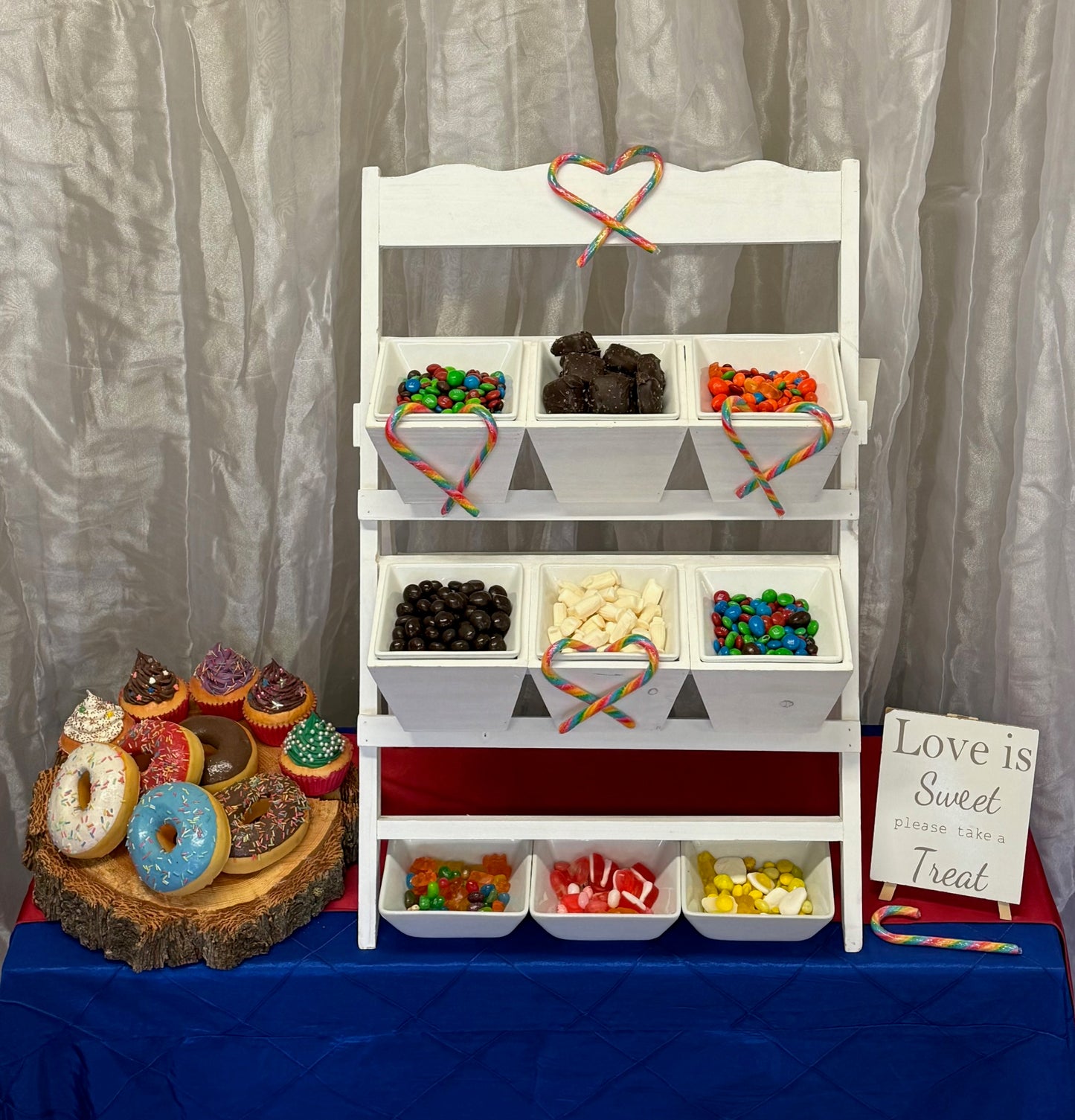 White Tiered Candy Station