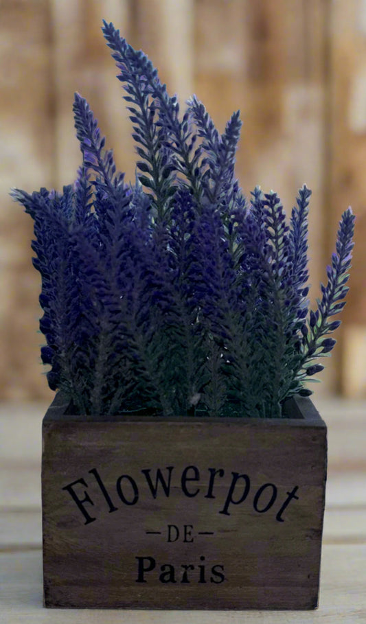 Lavender Brown Wooden Planter