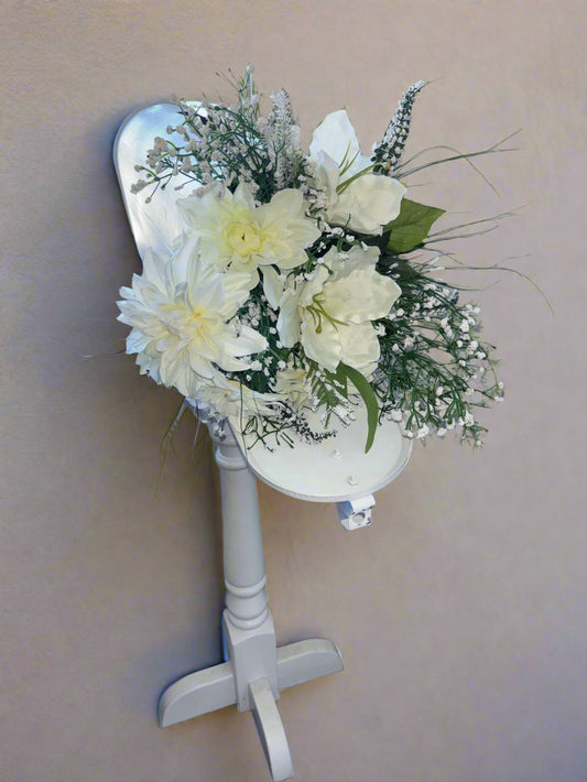 White Floral Accent Mailbox