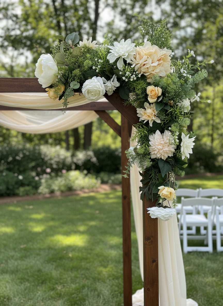 Cream Flower Frame Accent