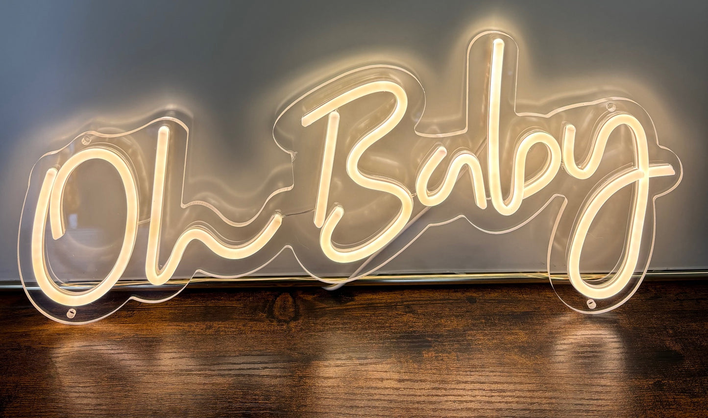 Oh Baby LED Sign - Batteries included