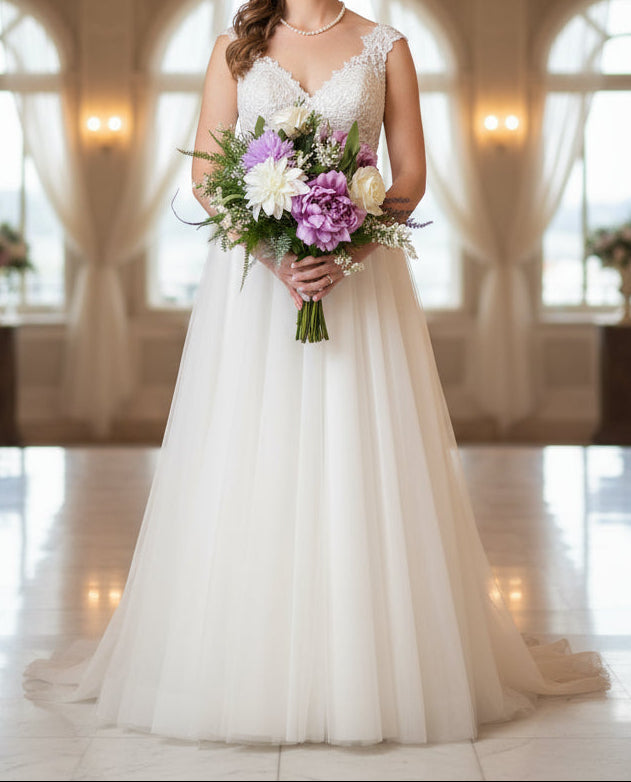 Bridal Bouquet White and Purple