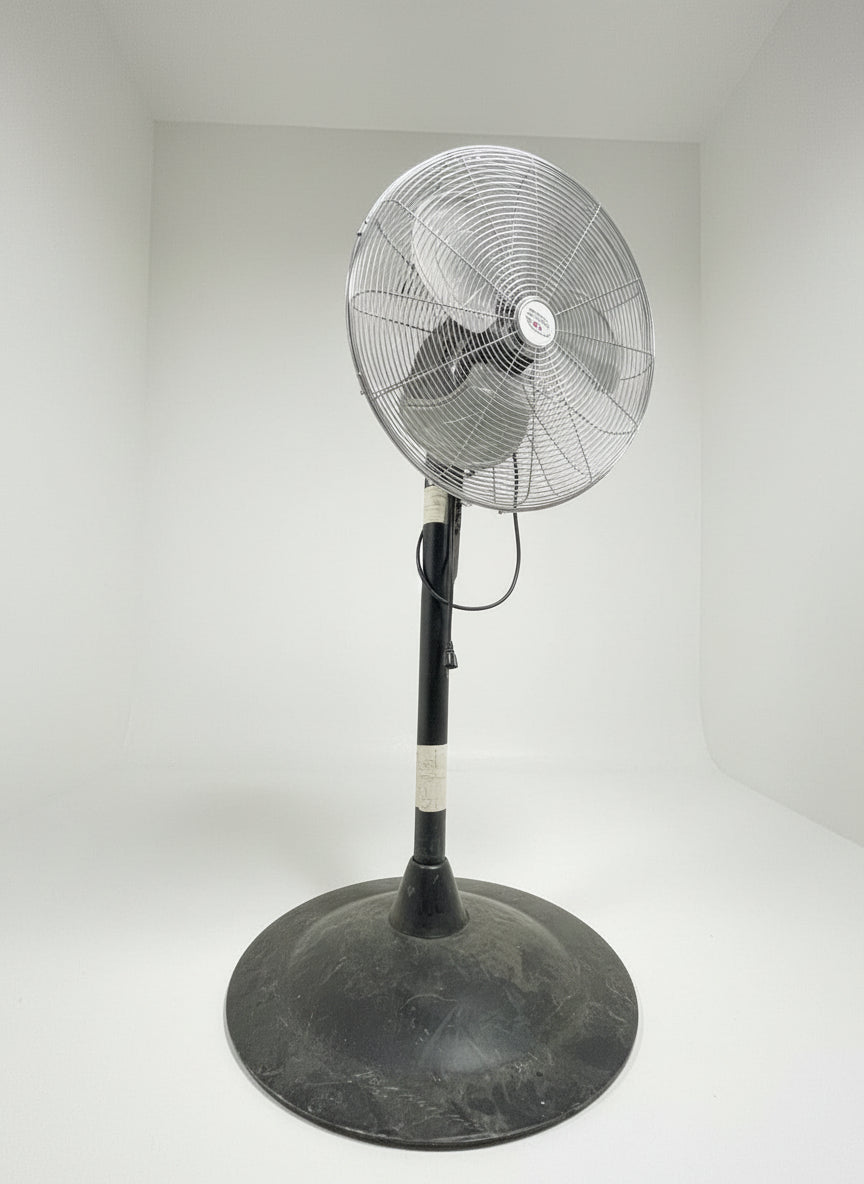 Large Silver Standing Fan