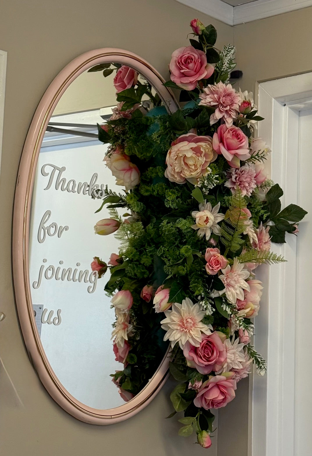 Thank You for Joining Us Mirror - with Flowers