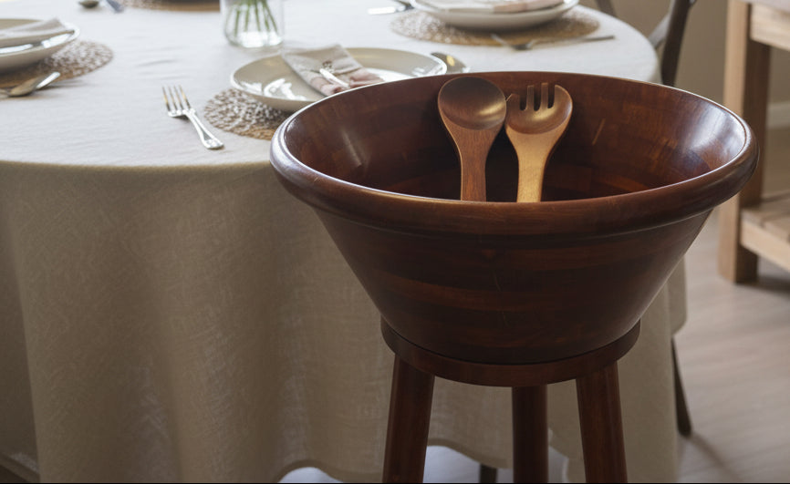 Wooden Salad Mixing Stand