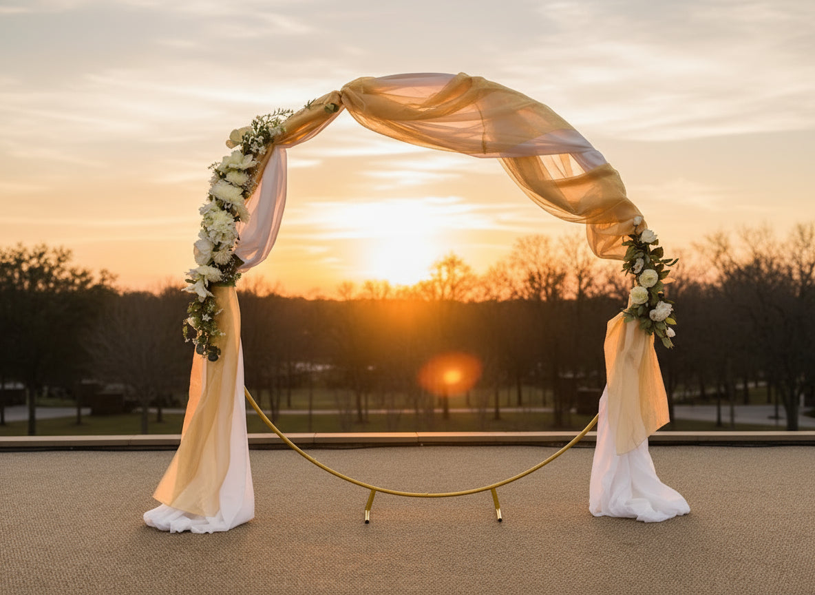 Gold Metal Circle Round Arch Stand