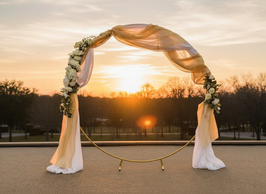 Gold Metal Circle Round Arch Stand