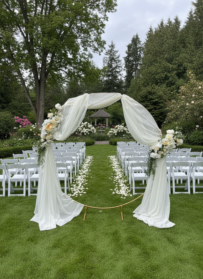 Gold Metal Circle Round Arch Stand