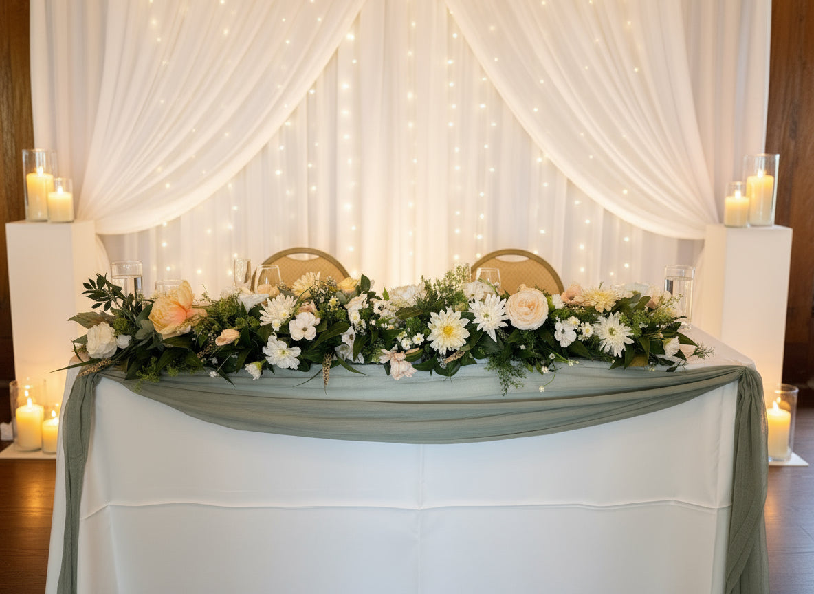 Peach/White Flower Garland