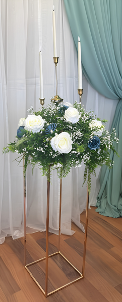 Gold Mirror Pedestal Stand