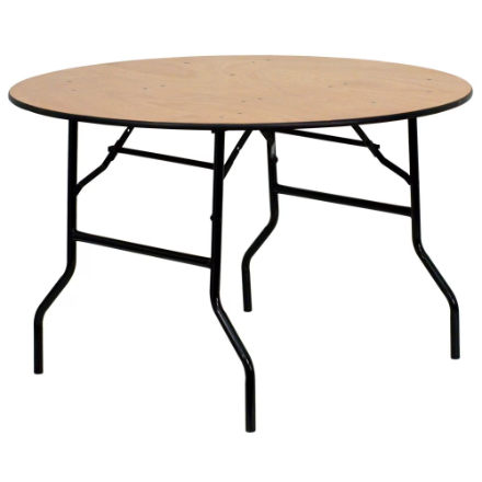 4' Wood Round Folding Table