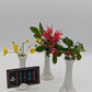 White Ceramic Bud Vases / Card Holder