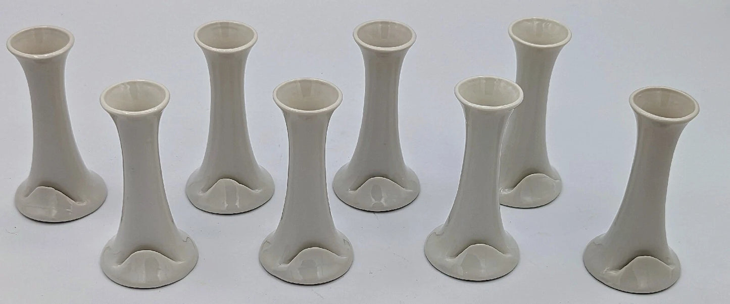 White Ceramic Bud Vases / Card Holder