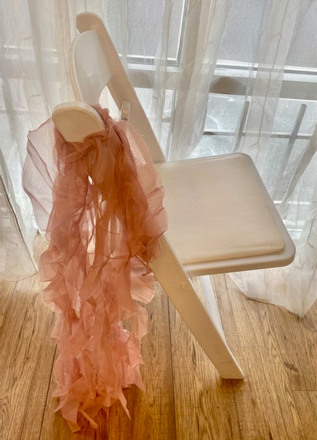 Dusty Rose Frill chair sash