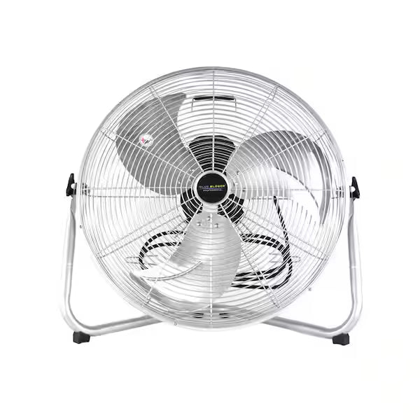 22" Silver Industrial Floor Fan