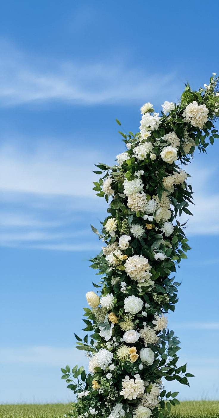 Cream Full Floral Arch (Large) – One Stop Party Rentals