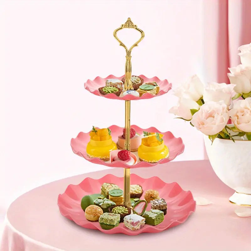 Pink 3 Tier Dessert Stand