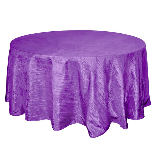 Tablecloth Purple Crinkle Taffeta Round 120"