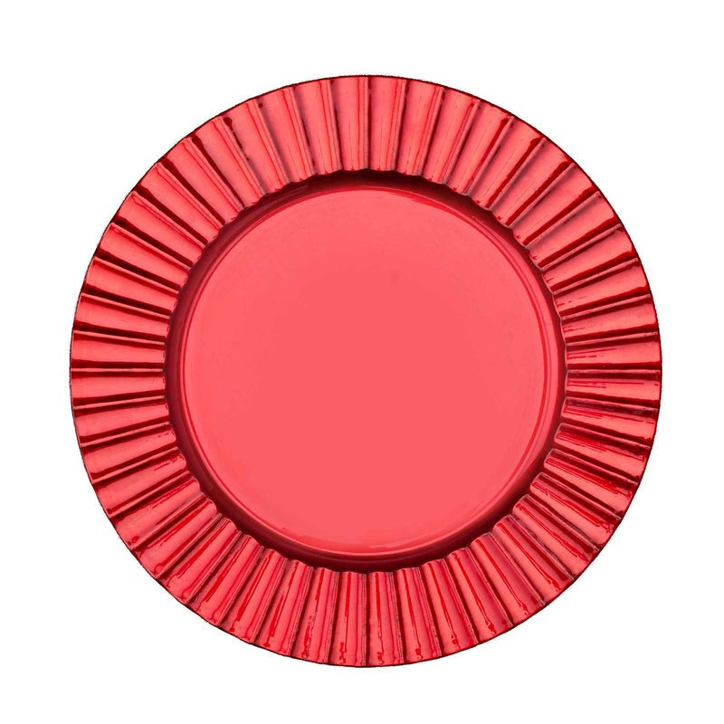 Red Fluted Edge Charger Plate