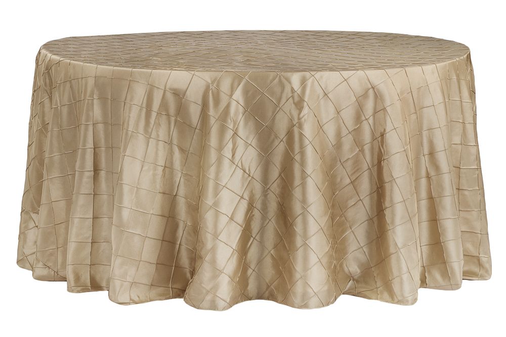 Tablecloth Champagne Gold Pintuck Round 120"