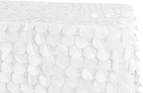 Tablecloth White Taffeta Petal rectangular 90"x130"