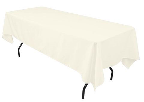 Ivory Overlay Rectangular Table Ivory Rectangular for 8' Table – One Stop Party Rentals