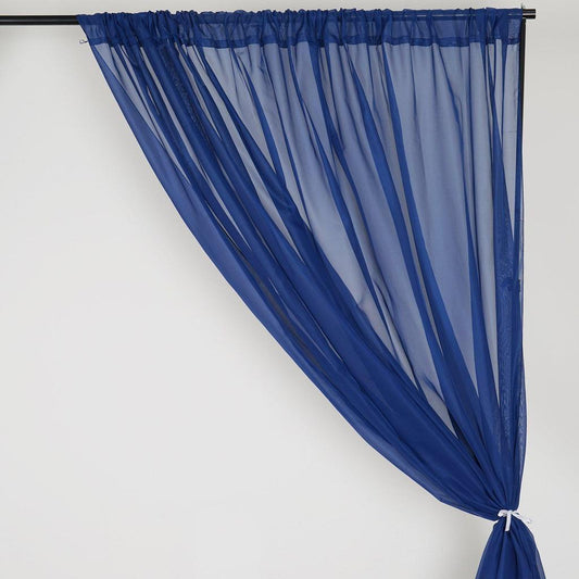 Backdrop Navy Blue Sheer Curtain 16'