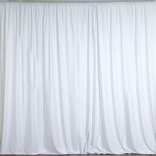 Backdrop White Polyester Curtain 10'