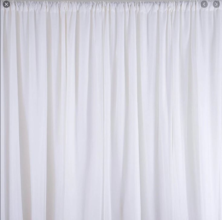 Backdrop White Sheer Curtain 40'
