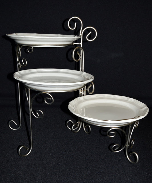 3 Tier 18" Silver Stand for Plates