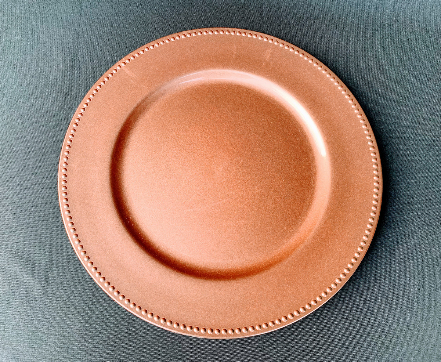 Rose Gold Beaded Charger Plate