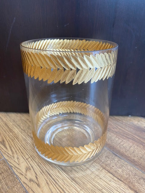 Gold leaf rim vase