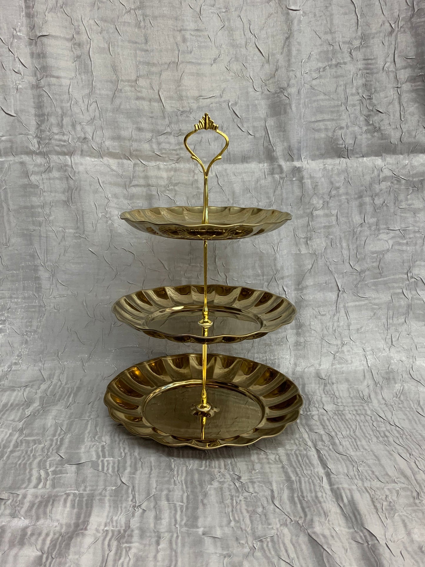 3 Tier Gold Dessert Stand