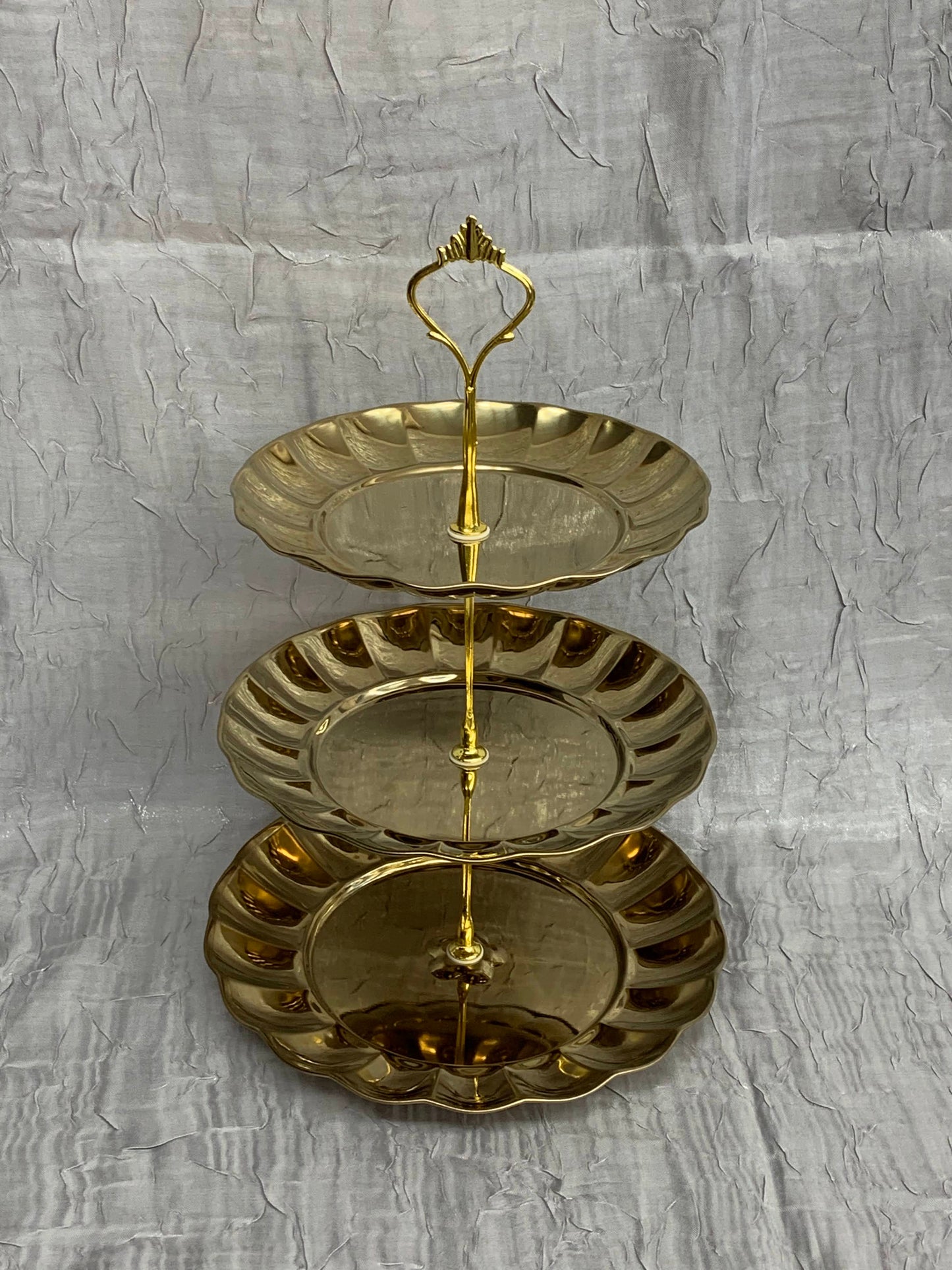 3 Tier Gold Dessert Stand