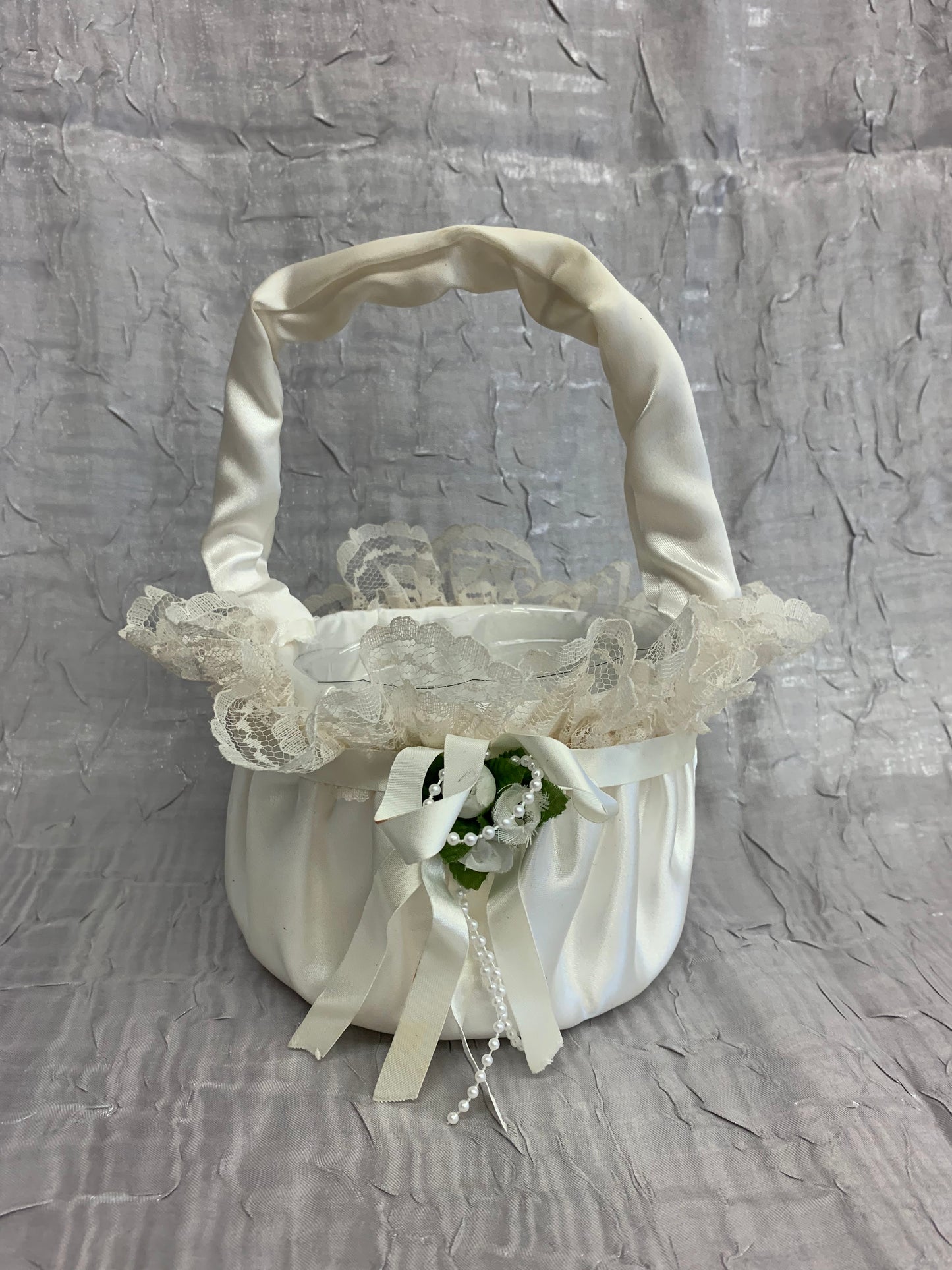 Flower Girl Basket Ivory