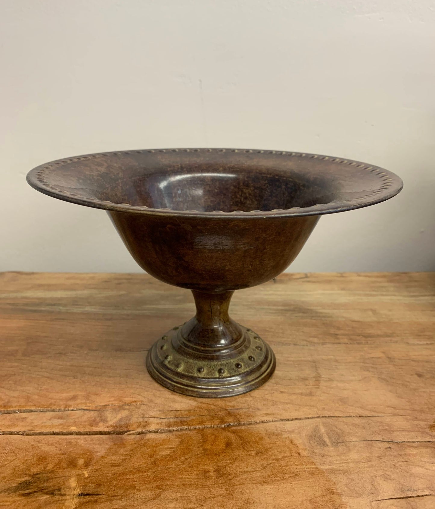 Footed Bronze Metal Vase