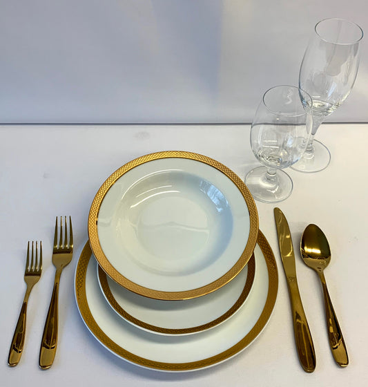 Wide Gold Rim / Classic Gold Dinner Package (Qty 105)