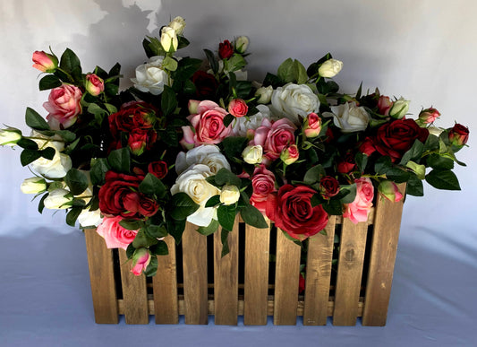 Wooden Crate Filled with Roses