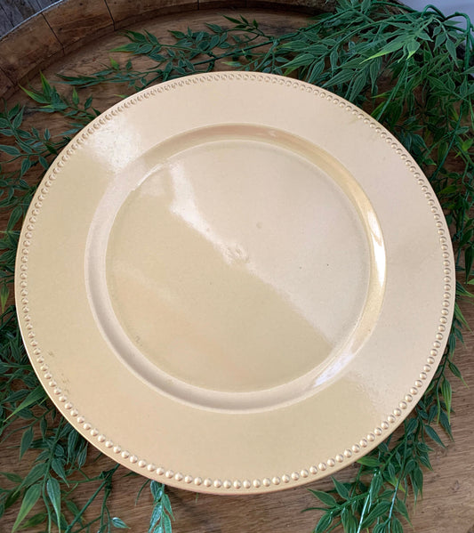 Gold Pearl Beaded Charger Plate