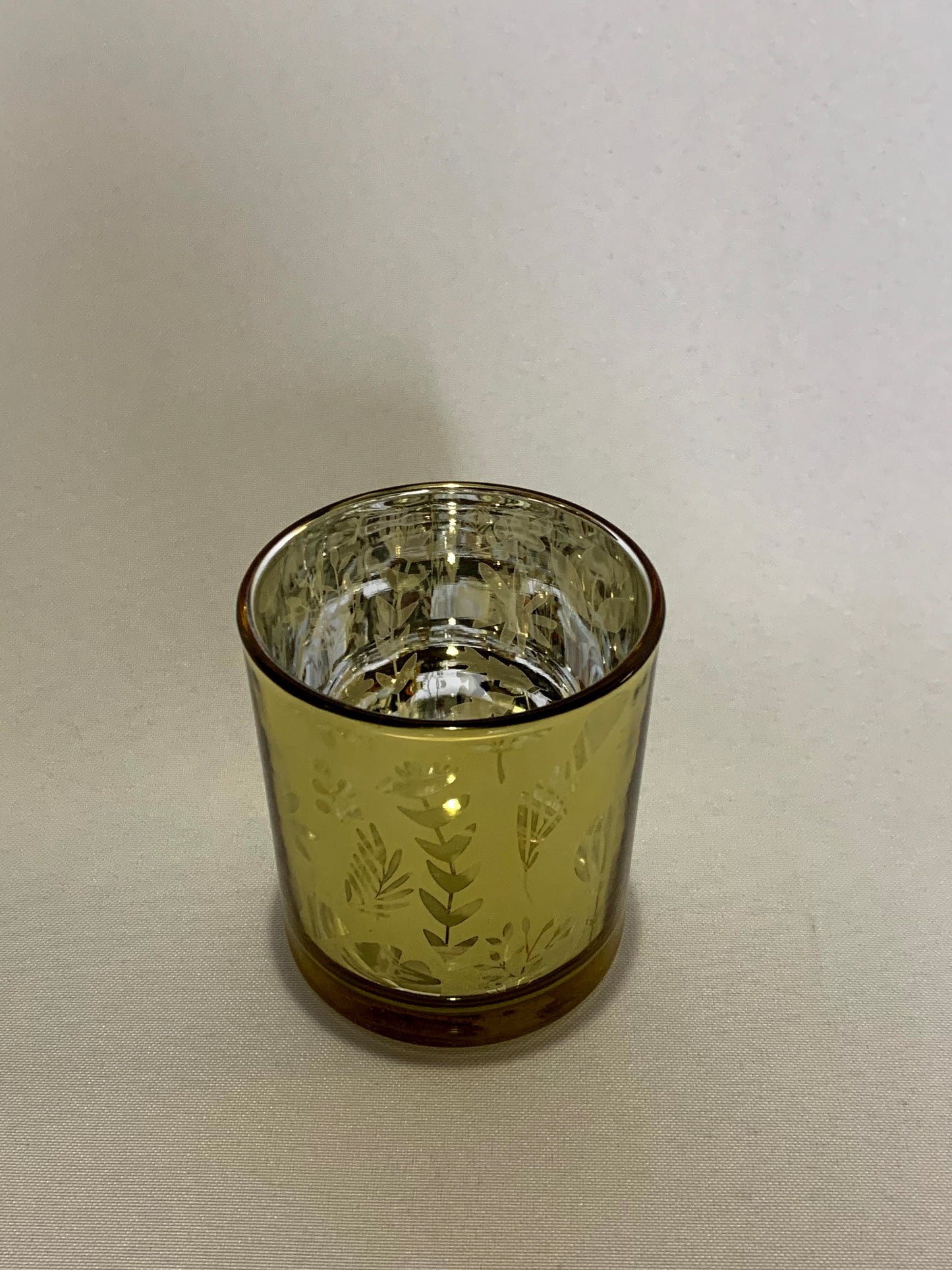 Gold Glass Tea Light Holder